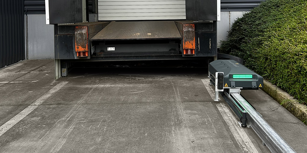 The wheel chocker that prevents pedestrian traffic between trucks.
